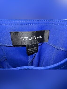 St. John Royal Blue Structured Knit Pant